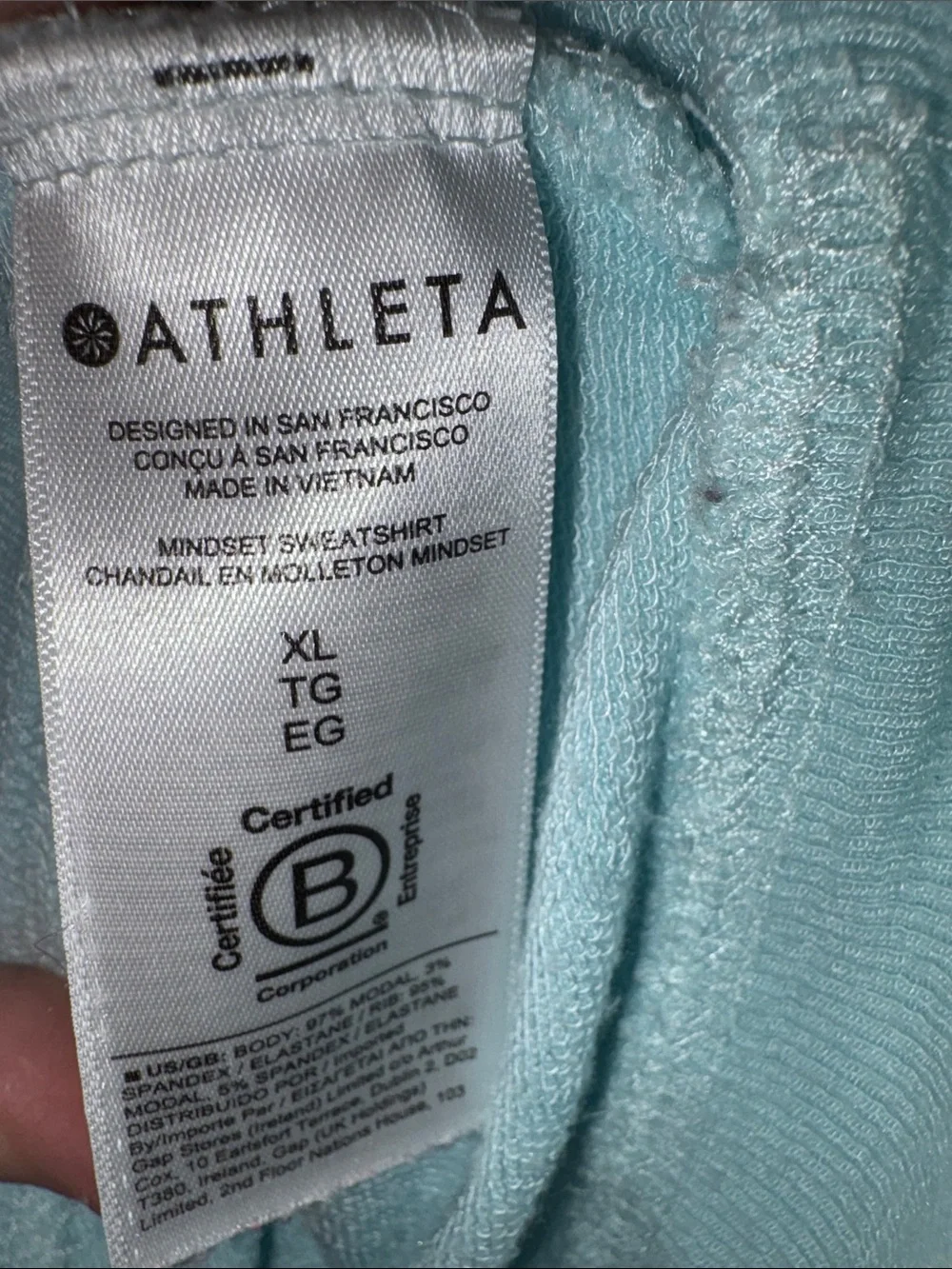 Athleta Light Aqua Crewneck XL Sweatshirt - Picture 9 of 16